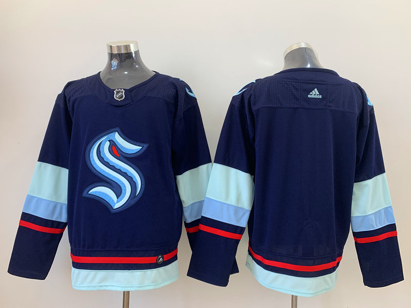 Men New Seattle Kraken blank blue NHL Jerseys->more nhl jerseys->NHL Jersey